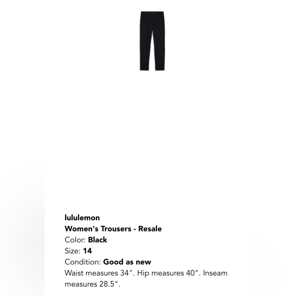 Lululemon Like New City Sleek 5 Pocket Pant Black - Size 14 - Picture 7 of 10